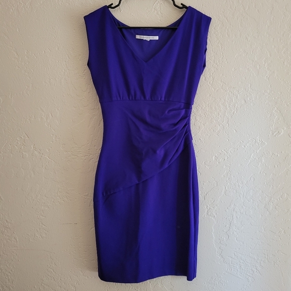 DVF Bevin Ruched Waist Dress Purple Haze Small - Picture 4 of 11